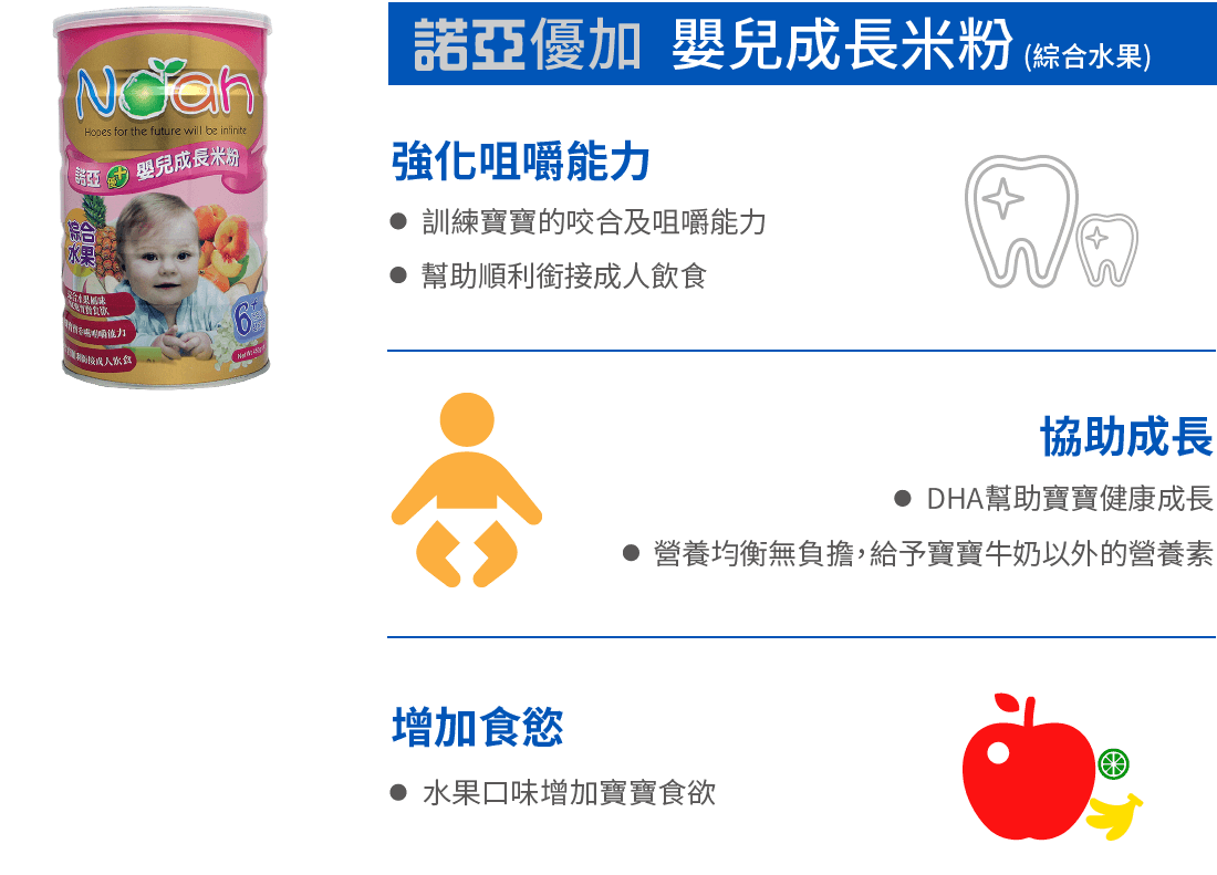 優+ 嬰兒成長米粉 綜合水果配方